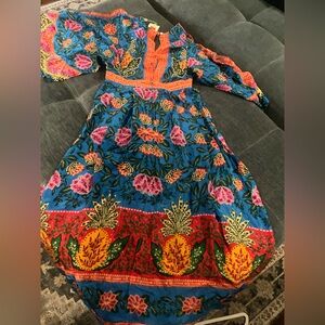 FARM Rio Blue Floral Maxi Dress